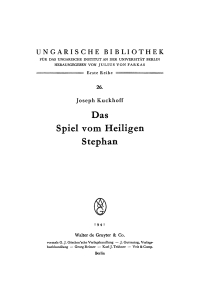 Imagen de portada: Das Spiel vom Heiligen Stephan 1st edition 9783111048406