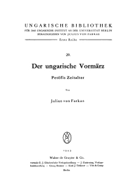 Immagine di copertina: Der ungarische Vormärz 1st edition 9783111048833