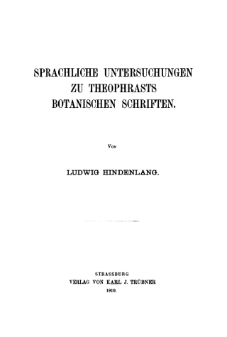 Imagen de portada: Sprachliche Untersuchungen zu Theophrasts botanischen Schriften 1st edition 9783111050720