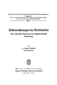 Cover image: Kostenrechnungen im Kreditwesen 1st edition 9783111053653