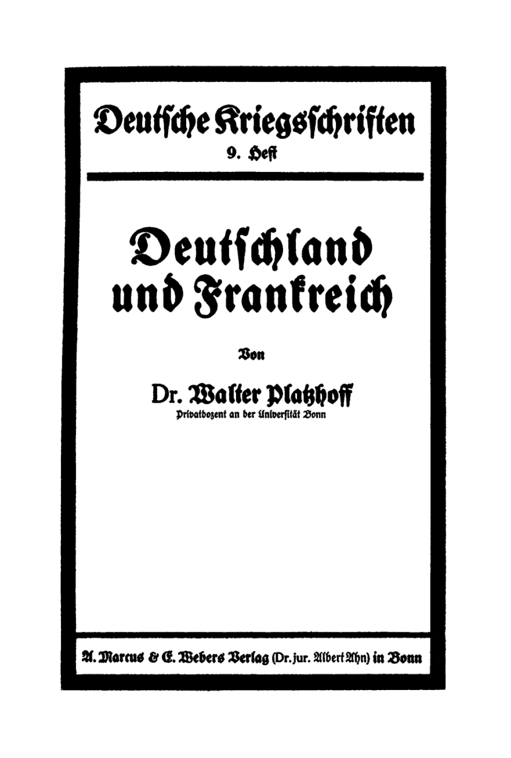 Deutschland und Frankreich 1st Edition