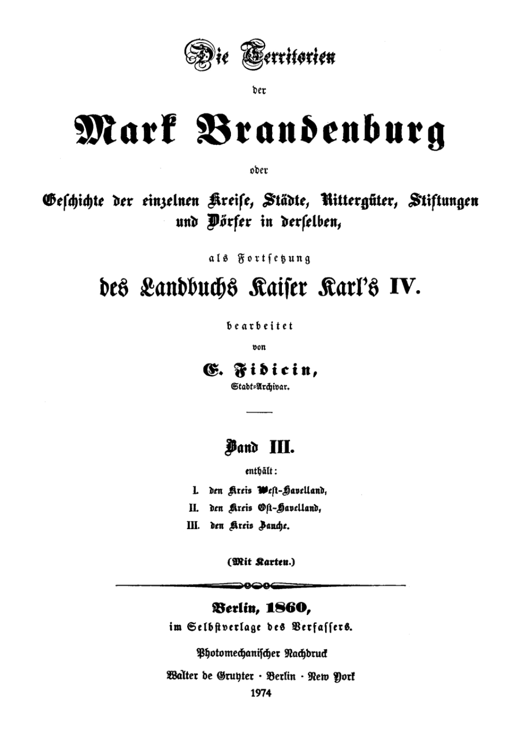 Das Havelland. Der Kreis West-Havelland. Der Zauchsche Kreis 1st Edition