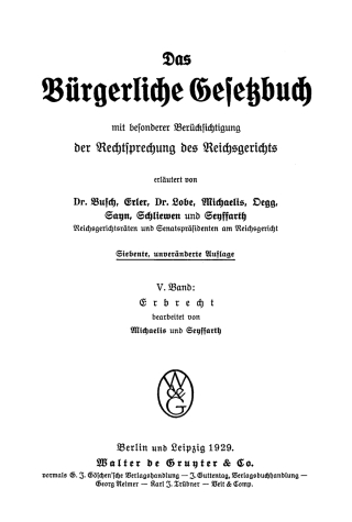 Imagen de portada: Erbrecht 7th edition 9783111063287
