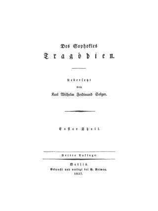 Cover image: Des Sophokles Tragödien 3rd edition 9783111067018