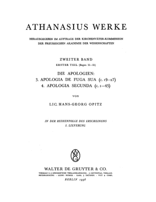 Cover image: Apologia de fuga sua (c.19-27) - Apologia secunda (c. 1-43) 1st edition 9783110152081
