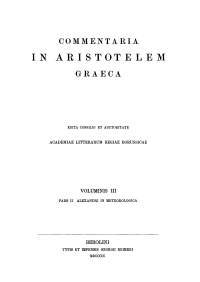 Titelbild: Alexandri in Aristotelis Meteorologicorum libros commentaria 1st edition 9783111068817