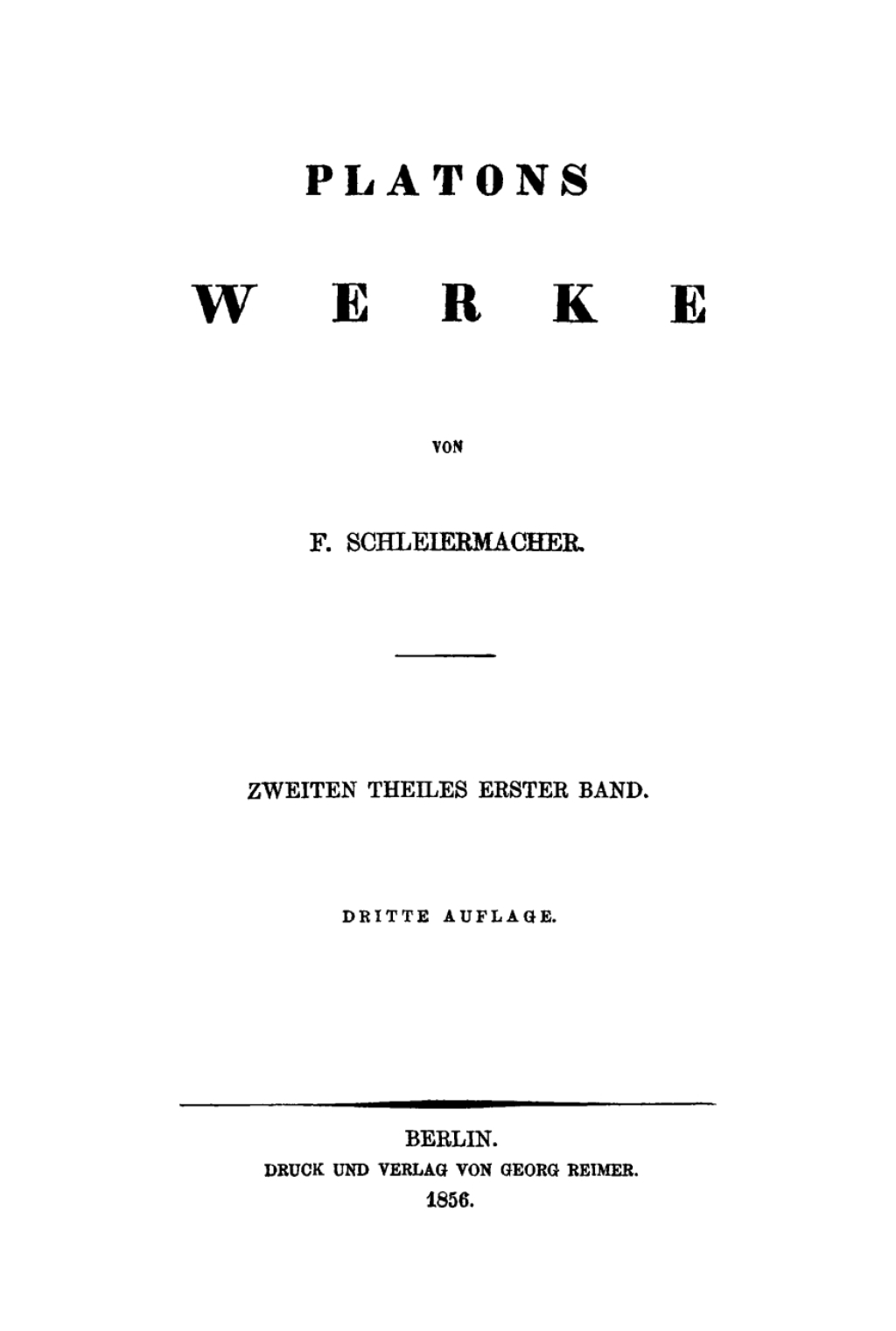 Plato: Platons Werke. Teil 2, Band 1 3rd Edition
