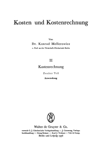 Cover image: Kostenrechnung, Teil 2: Anwendung 1st edition 9783111070681