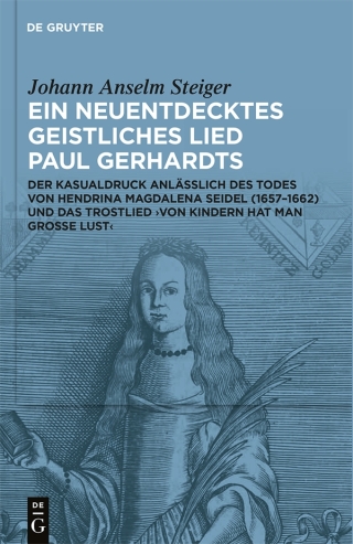 Cover image: Ein neuentdecktes geistliches Lied Paul Gerhardts 1st edition 9783111421025