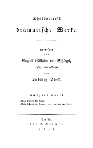 Cover image: Könnig Heinrich der Fünfte. König Heinrich der Sechste, 1ter, 2ter und 3ter Theil 1st edition 9783111074467