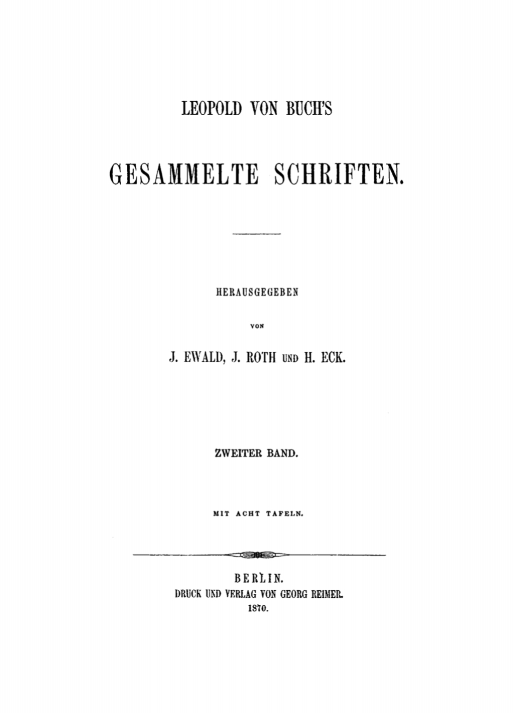 Leopold von Buch’s Gesammelte Schriften. Band 2 1st Edition