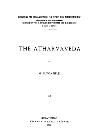 Cover image: The Atharvaveda 1st edition 9783111079967