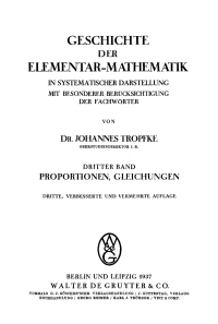 Cover image: Proportionen, Gleichungen 3rd edition 9783111080642