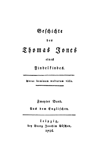 Imagen de portada: Henry Fielding: Geschichte des Thomas Jones eines Findelkindes. Band 2 1st edition 9783111083773