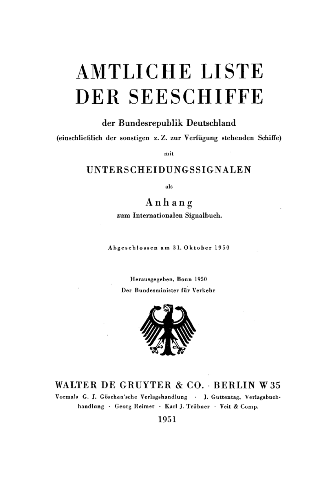 31 Okt. 1950 1st Edition