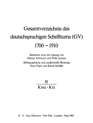 Cover image: Kreu - Krz 1st edition 9783111085487