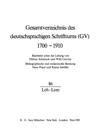 Cover image: Leh - Lem 1st edition 9783111085500