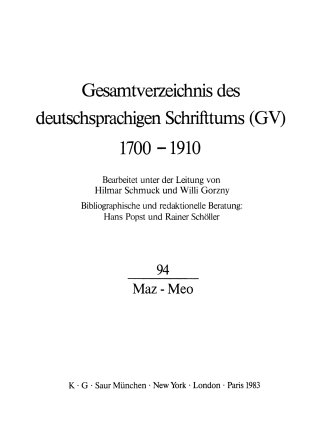 Cover image: Maz - Meo 1st edition 9783111085548