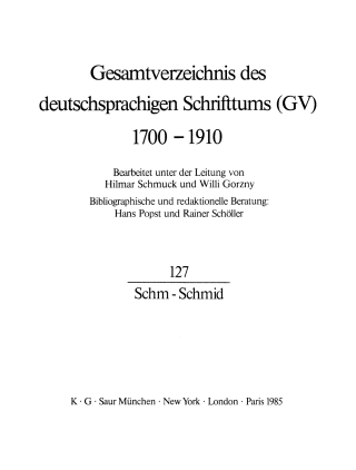 Immagine di copertina: Schm - Schmid 1st edition 9783111086118