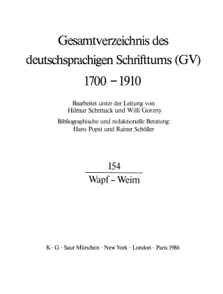 Cover image: Wapf - Weim 1st edition 9783111086750