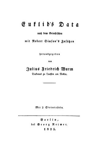 Imagen de portada: Euclid’s Data, nach dem Griechischen mit Robert Simson’s Zusätzen 1st edition 9783111088129