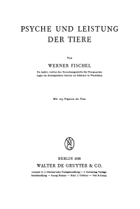 Immagine di copertina: Psyche und Leistung der Tiere 1st edition 9783111091334