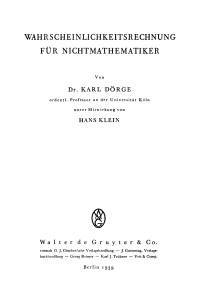 Immagine di copertina: Wahrscheinlichkeitsrechnung für Nichtmathematiker 1st edition 9783111093666