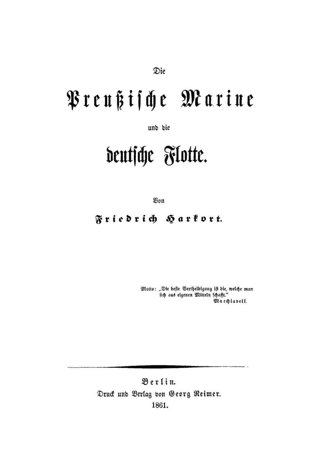 Die preußische Marine und die deutsche Flotte 1st Edition