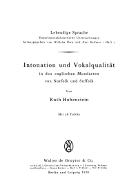 Omslagafbeelding: Intonation und Vokalqualität in den englischen Mundarten von Norfolk und Suffolk 1st edition 9783111099712