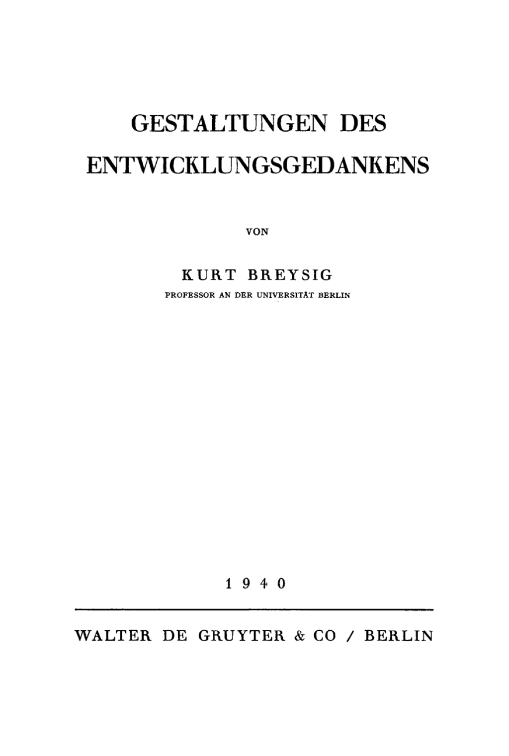 Gestaltungen des Entwicklungsgedankens 1st Edition