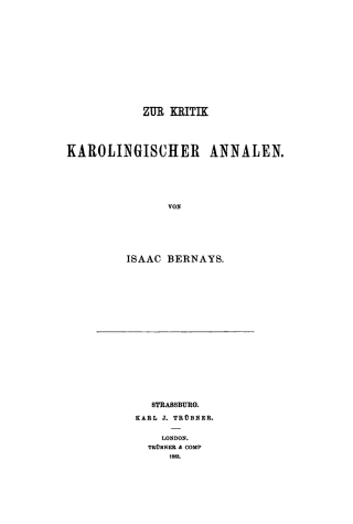 Cover image: Zur Kritik Karolingischer Annalen 1st edition 9783111107417