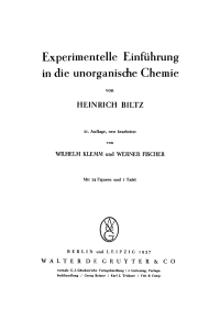 Cover image: Experimentelle Einführung in die unorganische Chemie 21st edition 9783111109428