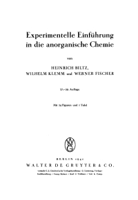 Immagine di copertina: Experimentelle Einführung in die anorganische Chemie 27th edition 9783111109442