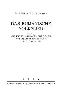 Imagen de portada: Das rumänische Volkslied 1st edition 9783111110776