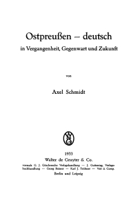 Cover image: Ostpreussen - deutsch 1st edition 9783111111889