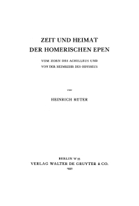 صورة الغلاف: Zeit und Heimat der Homerischen Epen 1st edition 9783111115382