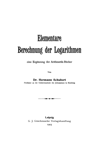 Imagen de portada: Elementare Berechnung der Logarithmen 1st edition 9783111115726
