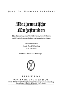 Cover image: Mathematische Mußestunden 8th edition 9783111115733