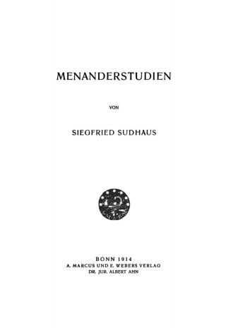 Imagen de portada: Menanderstudien 1st edition 9783111118529