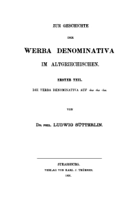 Cover image: Zur Geschichte der verba denominativa im Altgriechischen, Teil 1: Die verba denominativa auf -áw -éw -ow 1st edition 9783111118604