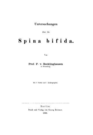 Omslagafbeelding: Untersuchungen über die Spina bifida 1st edition 9783111118895