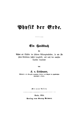 Imagen de portada: Physik der Erde 1st edition 9783111119298