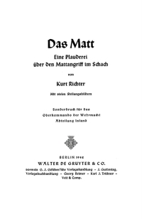 Cover image: Das Matt 1st edition 9783111120560