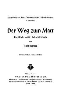 Cover image: Der Weg zum Matt 1st edition 9783111120584