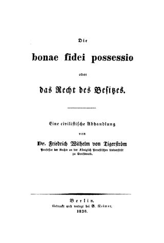Cover image: Die bonae fidei possessio oder das Recht des Besitzes 1st edition 9783111120881