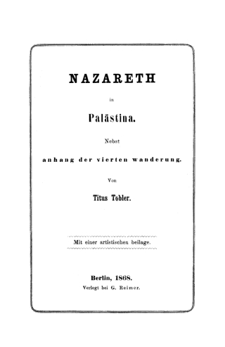 Cover image: Nazareth in Palästina 1st edition 9783111120942