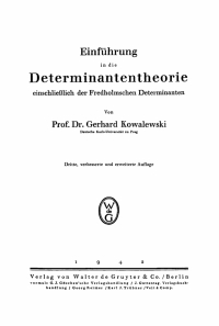 Imagen de portada: Einführung in die Determinantentheorie einschließlich der Fredholmschen Determinanten 3rd edition 9783111126036