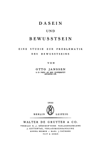 Imagen de portada: Dasein und Bewusstsein 1st edition 9783111127231