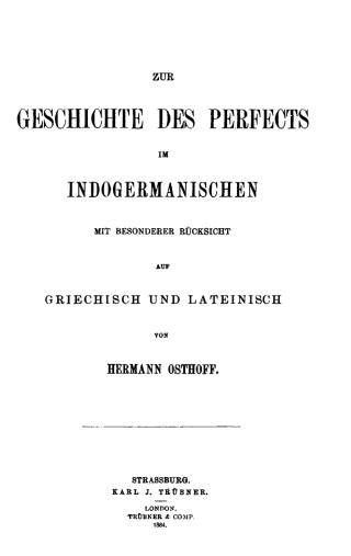 Imagen de portada: Zur Geschichte des Perfects im Indogermanischen 1st edition 9783111131078