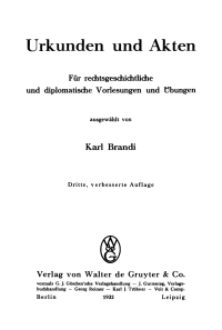 Cover image: Urkunden und Akten 3rd edition 9783111137261